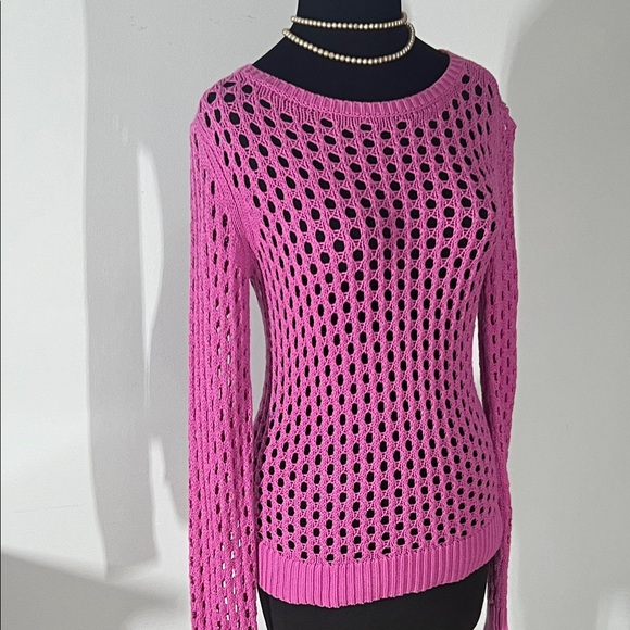 MICHAEL Michael Kors Sweaters - MICHAEL Michael Kors Pink Open-Knit Sweater